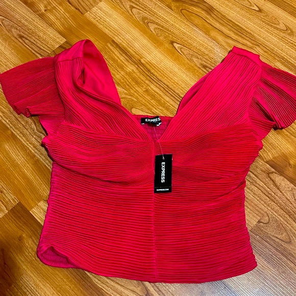 BNWT Express Puffer sleeve blouse. size XS. Pink - Picture 3 of 4